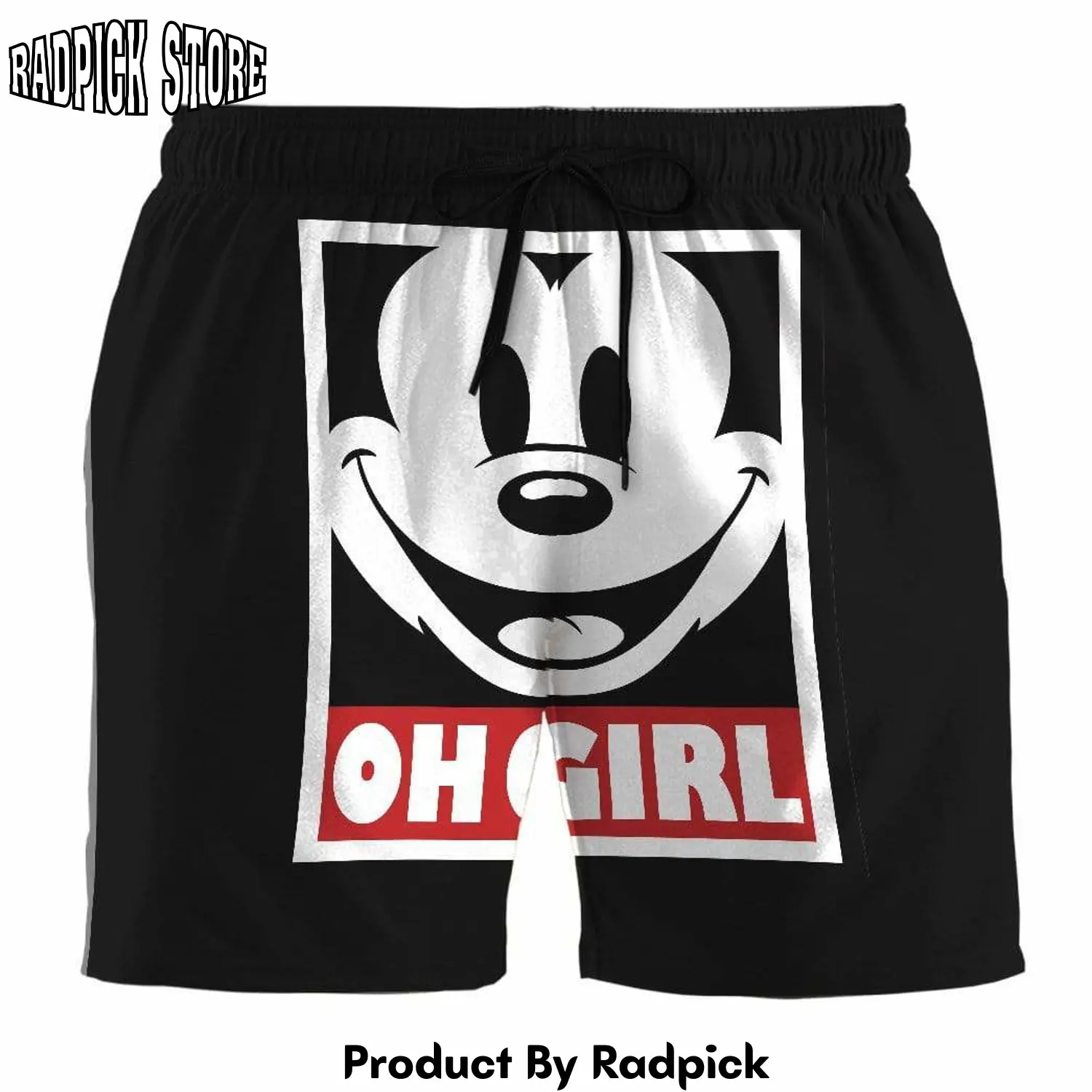 Radpick 3d mickey oh girl custom beach shorts rp631357